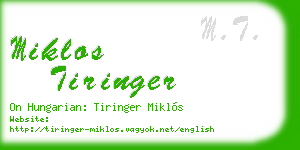 miklos tiringer business card